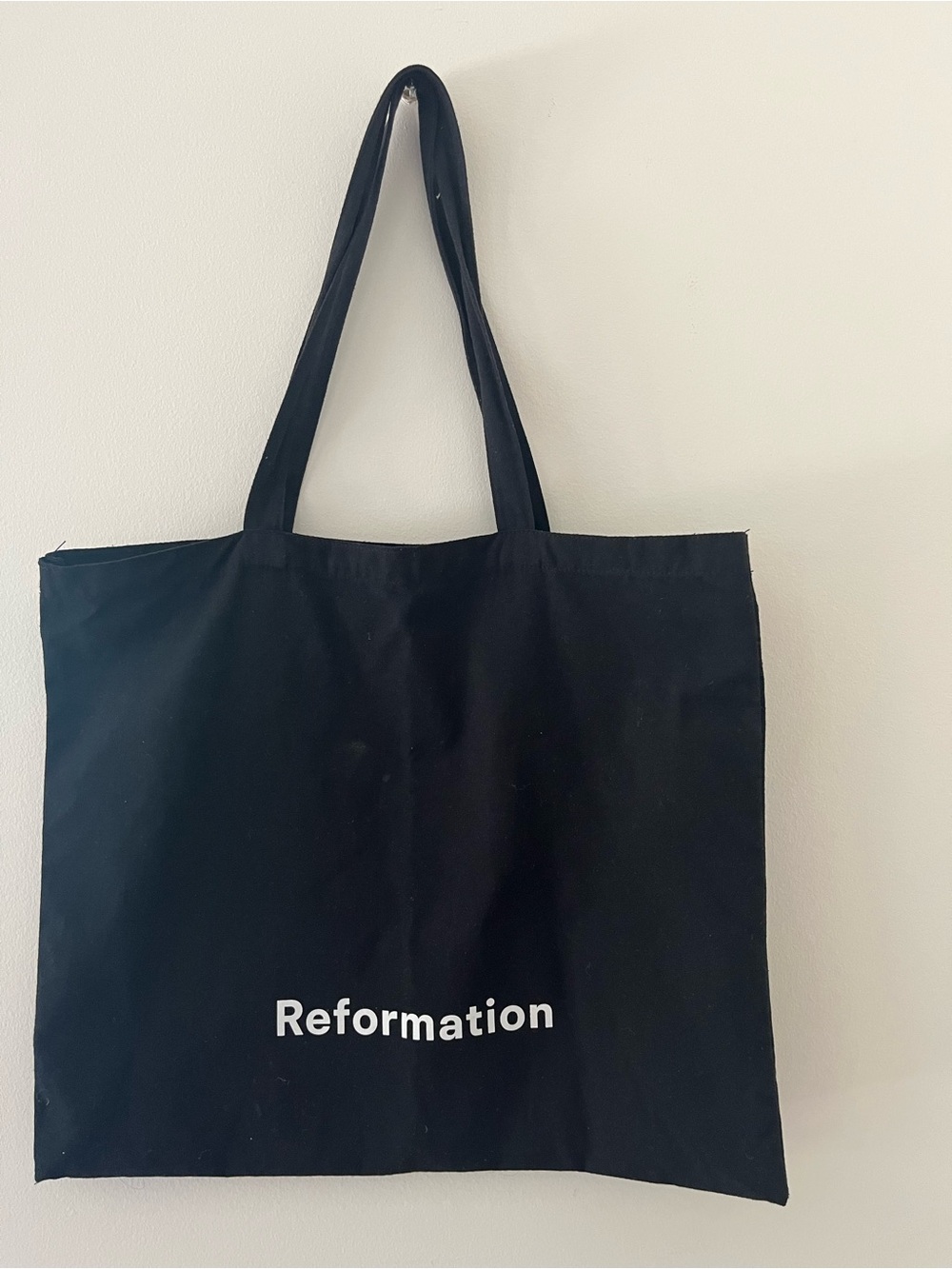 Reformation black canvas tote